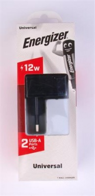 Hálózati töltő, 2xUSB-A, 12W/2,4A, ENERGIZER