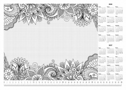 Könyökalátét, A3, 410x297 mm, színezhető, 2025/26, PANTA PLAST, "virágos"