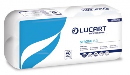 Toalettpapír, 3 rétegű, kistekercses, 8 tekercses, LUCART "Strong  8.3", fehér